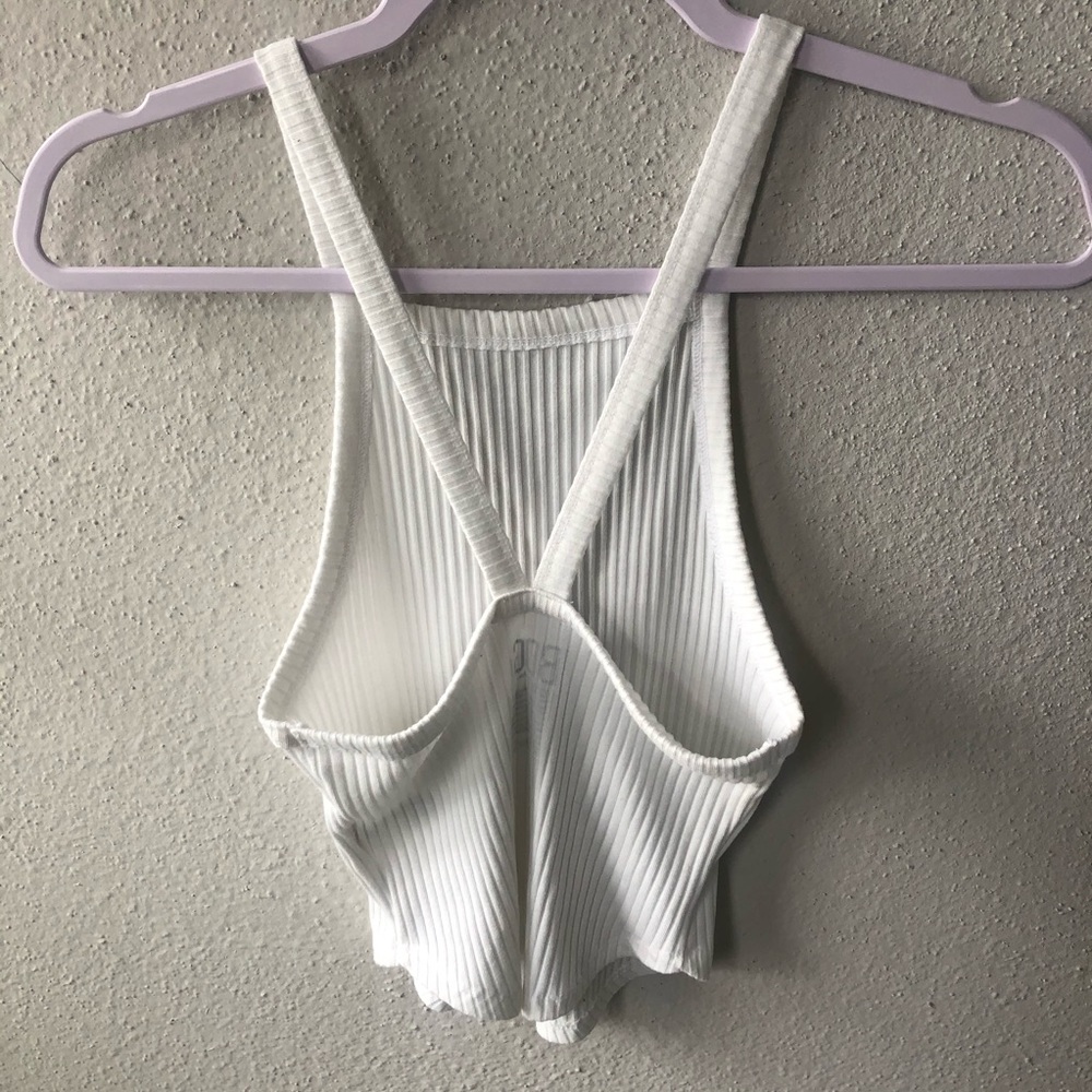 Urban Outfitters White Ribbed High Neck Tank Top - Picture 5 of 8